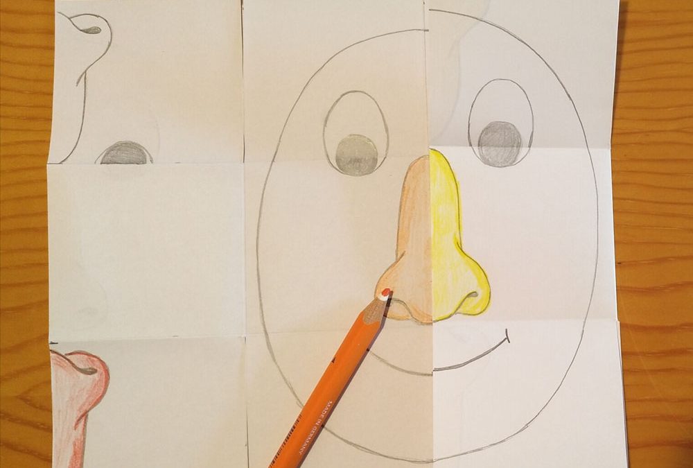 Make a cutout with faces and noses